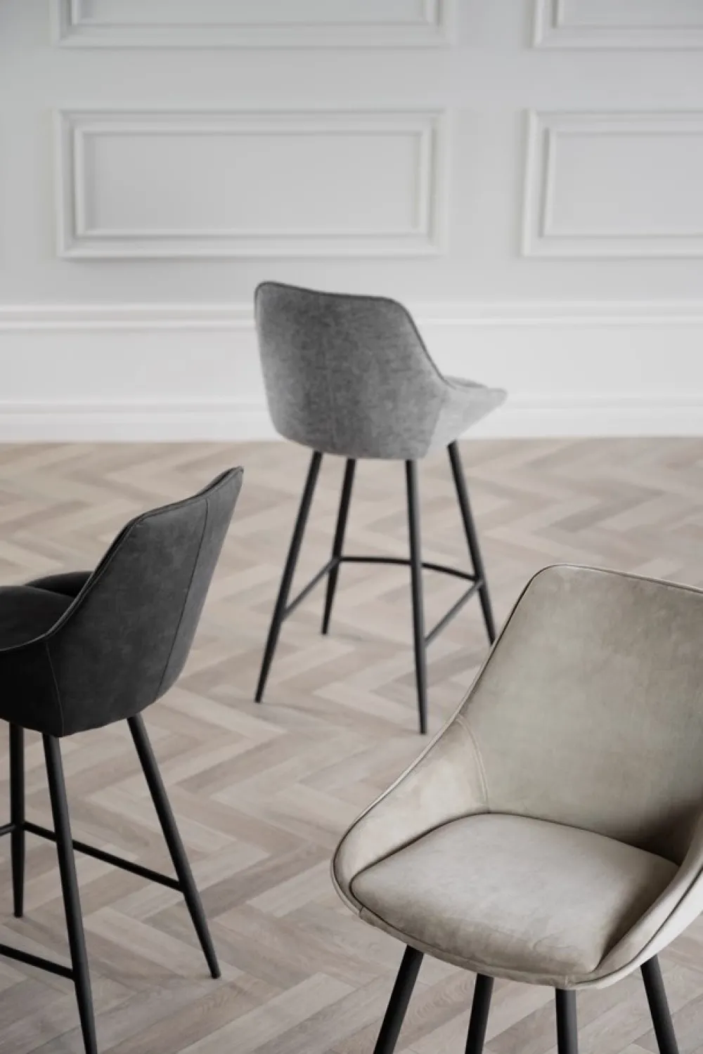 Rowico Home Barstol 'Sierra' - Beige/Sammet