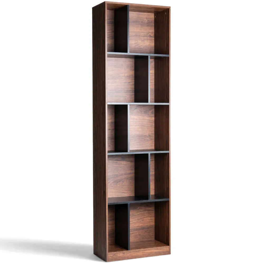 Reforma Bokhylla 'Colin' 60x210 - Valnöt/Svart