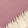 Reforma x Trendcarpet Bomullspläd 'Denisa Fishbone' 130x170cm - Röd/vit