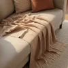 Reforma x Trendcarpet Bomullspläd 'Denisa Fishbone' 130x170cm - Brun/vit