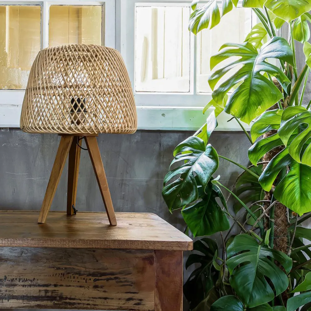 Vintage Bordslampa 'Maze' - Natur
