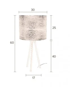 Dutchbone Bordslampa 'Woodland' - Svart/Natur