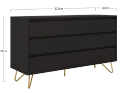 Reforma Byrå 'Elle' 120x70 - Svart/Mässing