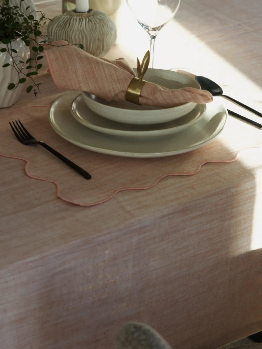 Svanefors Duk 'Sabina' Rund 200cm - Rosa