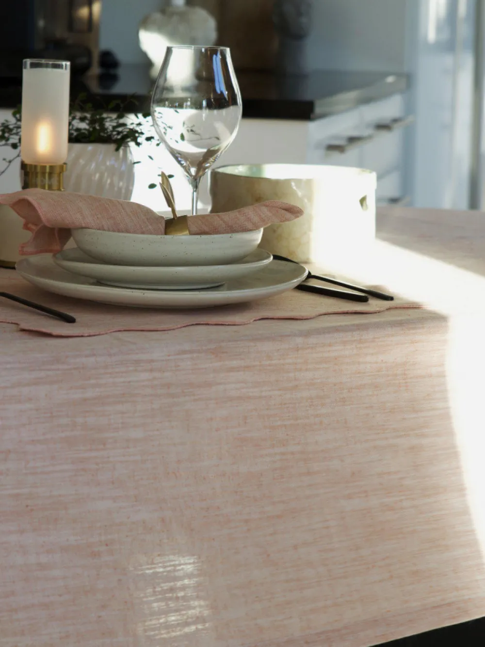 Svanefors Duk 'Sabina' Rund 200cm - Rosa