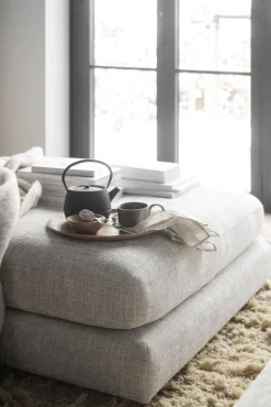 Rowico Home Fotpall 'Duncan' - Ljusgrå