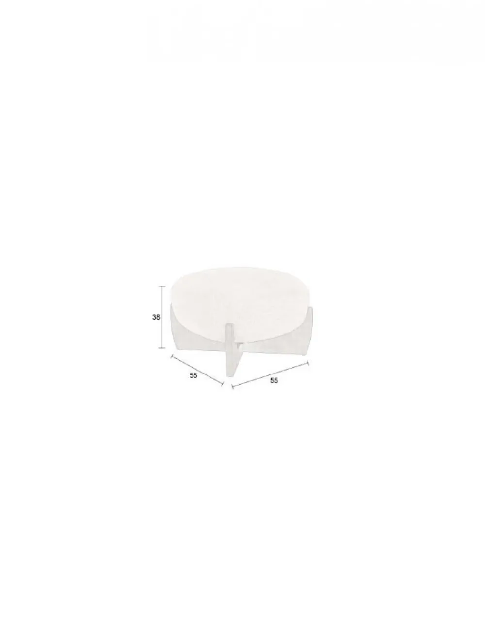 Dutchbone Fotpall 'Emilius' - Beige