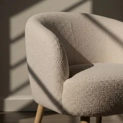 Reforma Fåtölj 'Capri' träben - Beige/Bouclé