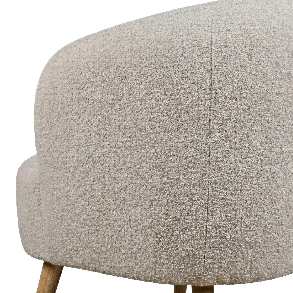 Reforma Fåtölj 'Capri' träben - Beige/Bouclé