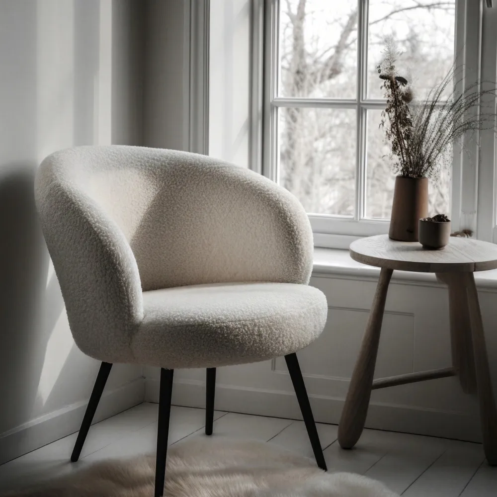 Reforma Fåtölj 'Capri' - Vit/Bouclé