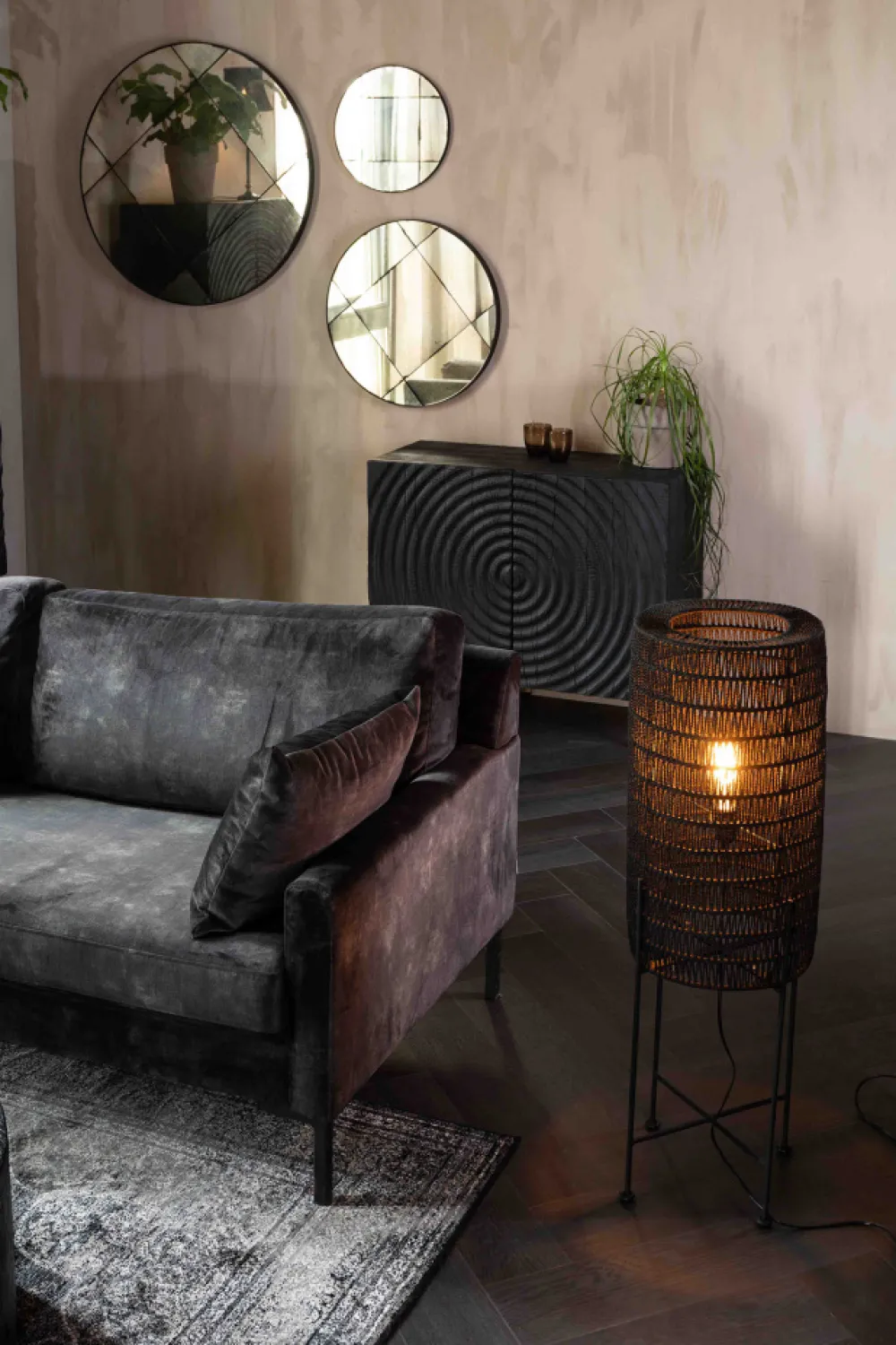 Dutchbone Golvlampa 'Kari' - Svart
