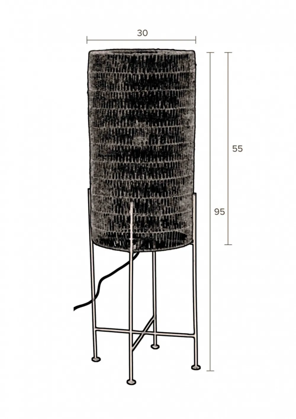 Dutchbone Golvlampa 'Kari' - Svart