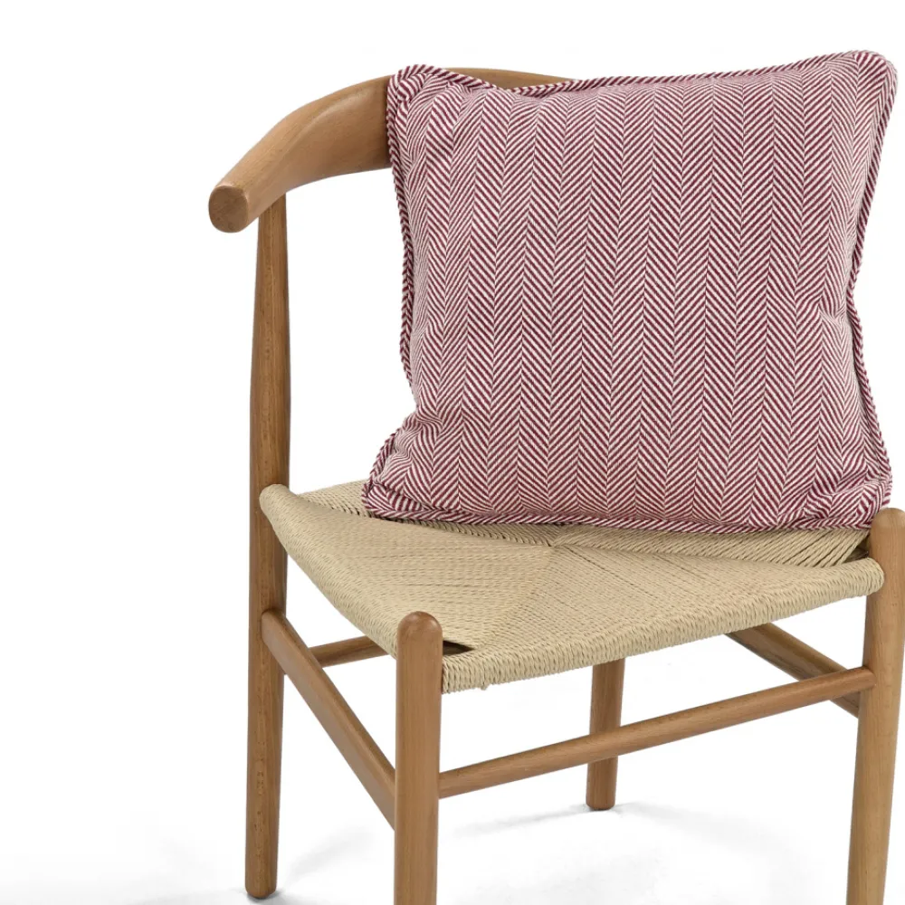 Reforma x Trendcarpet Kuddfodral 'Denisa Fishbone' 45x45cm - Röd/vit