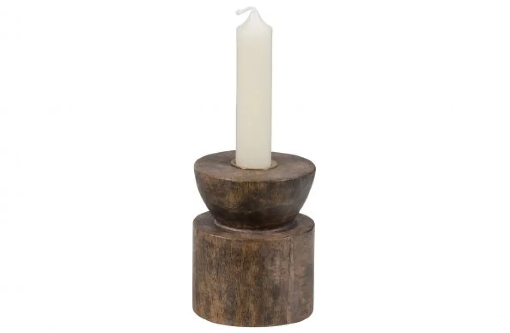 WOOOD Ljusstake 'Aiden' - Brun