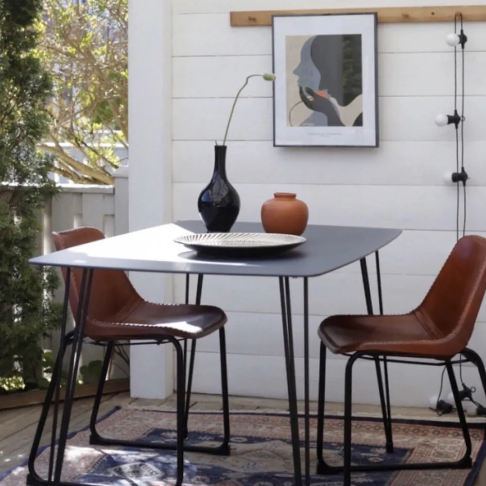 Trademark Living Loungestol Vintage - Läder/Järn
