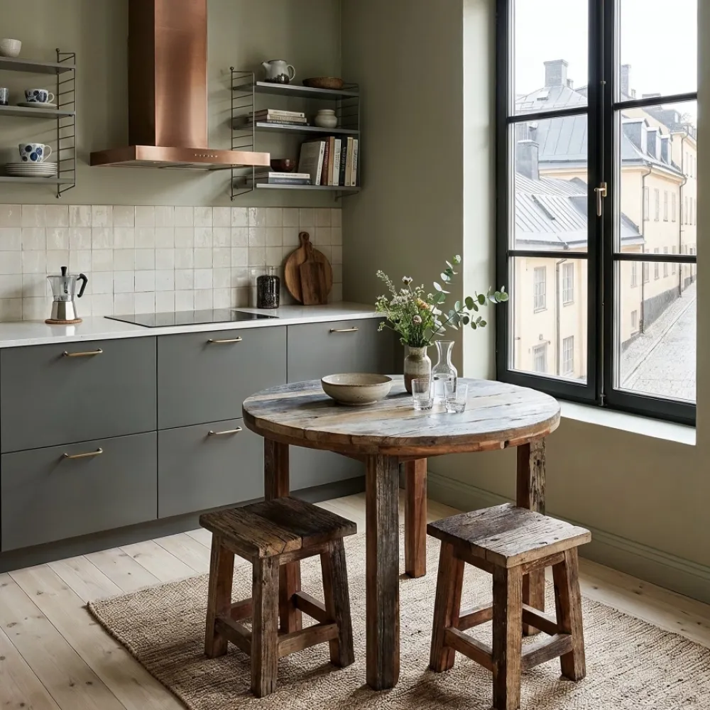 Reforma Matbord 'Birka' Runt 105x105cm - Vintage