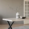 Rowico Home Matbord 'Brooklyn' 220x95cm - Vitpigmenterad/Svart X-ben