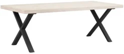 Rowico Home Matbord 'Brooklyn' 220x95cm - Vitpigmenterad/Svart X-ben