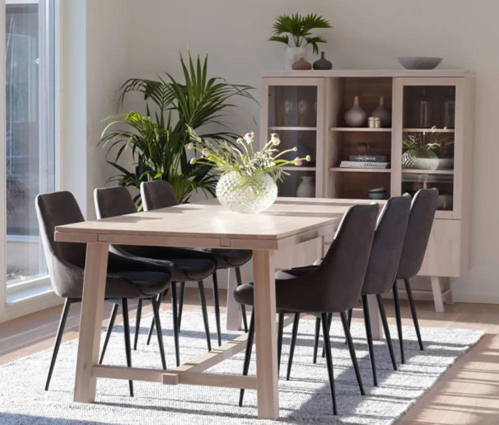 Rowico Home Matbord 'Brooklyn' 220x95cm - Vitpigmenterad