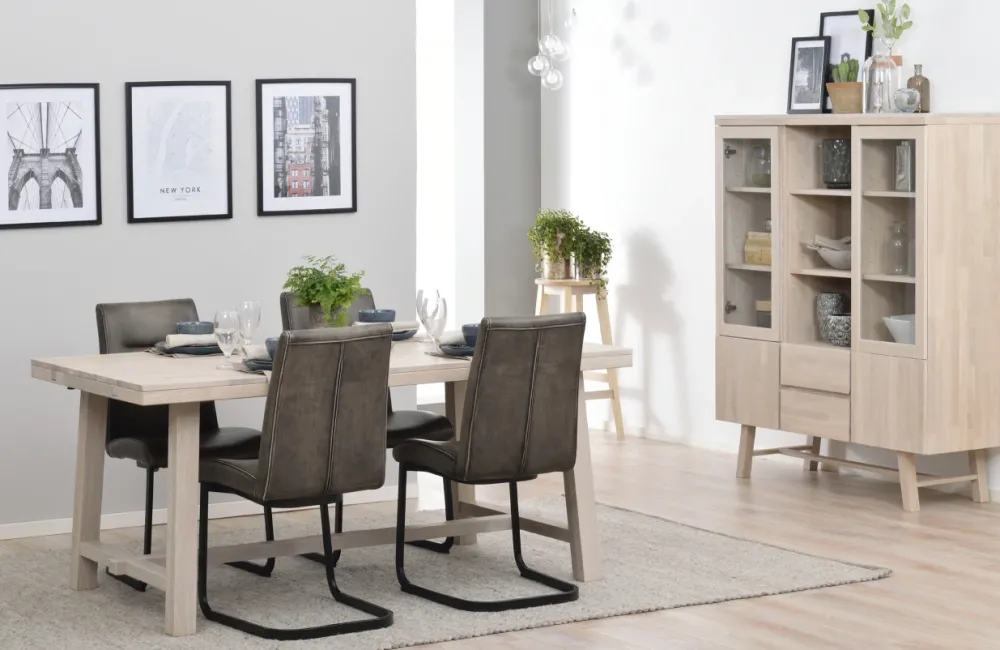 Rowico Home Matbord 'Brooklyn' 170x95cm - Vitpigmenterad Ek
