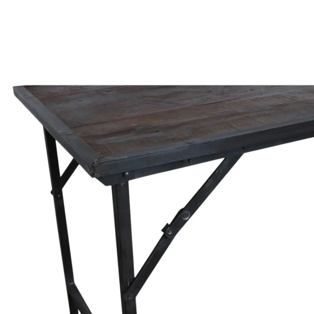 Vintage Matbord 'Factory' 153x62cm - Brun/Svart