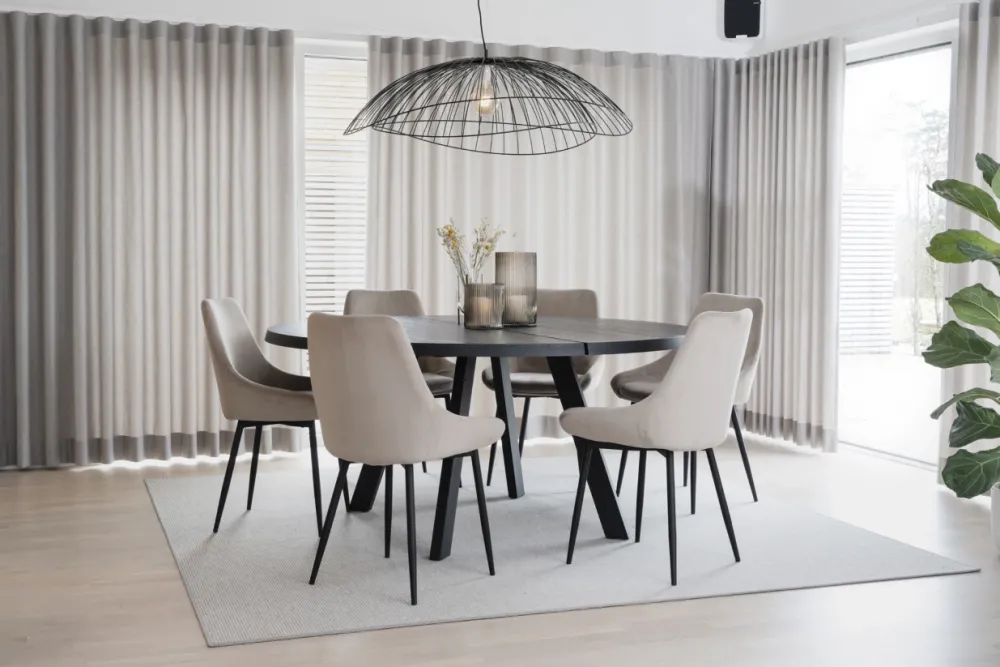 Rowico Home Matbord 'Fred' Runt 160cm - Svart