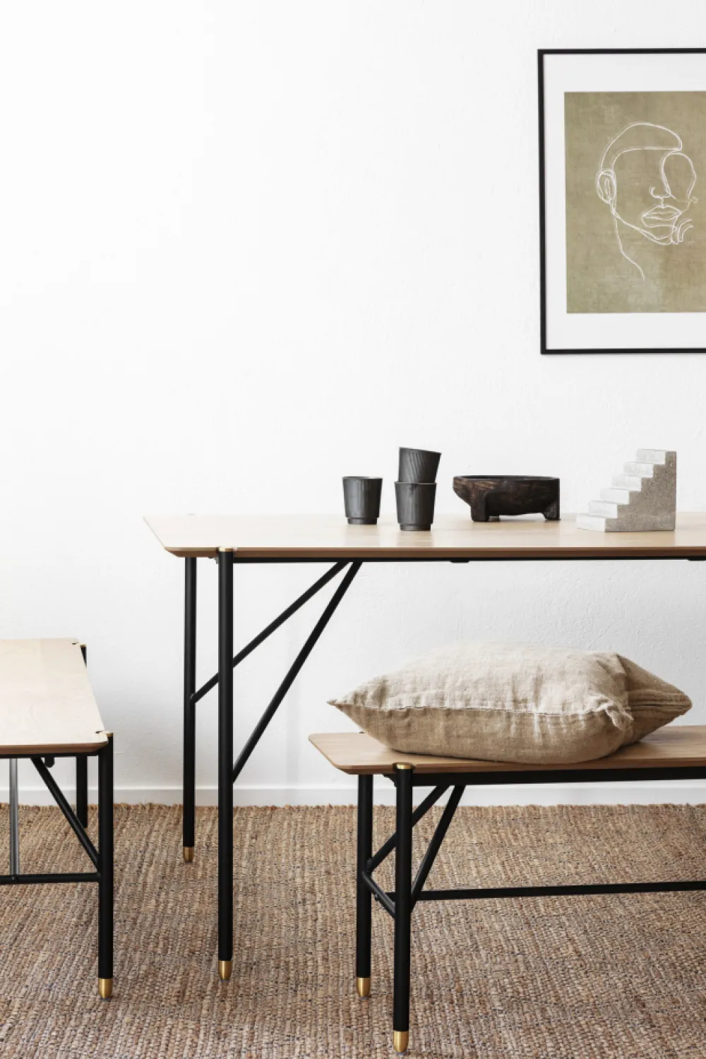 Reforma Matbord 'Hornstull' 160x90cm - Ek/Svart