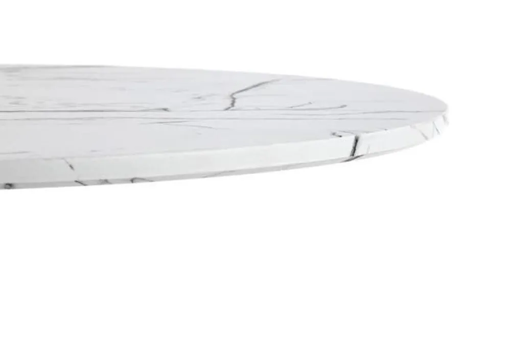 Reforma Matbord 'Lorca' Runt 80cm - Marmor/Vit