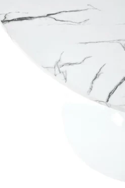 Reforma Matbord 'Lorca' Runt 80cm - Marmor/Vit
