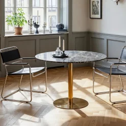 Reforma Matbord 'Marbleous' Runt 120cm - Mässing/Svart