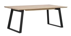 Rowico Home Matbord 'Melville' 210x95cm - Vitpigmenterad Ek/Svart
