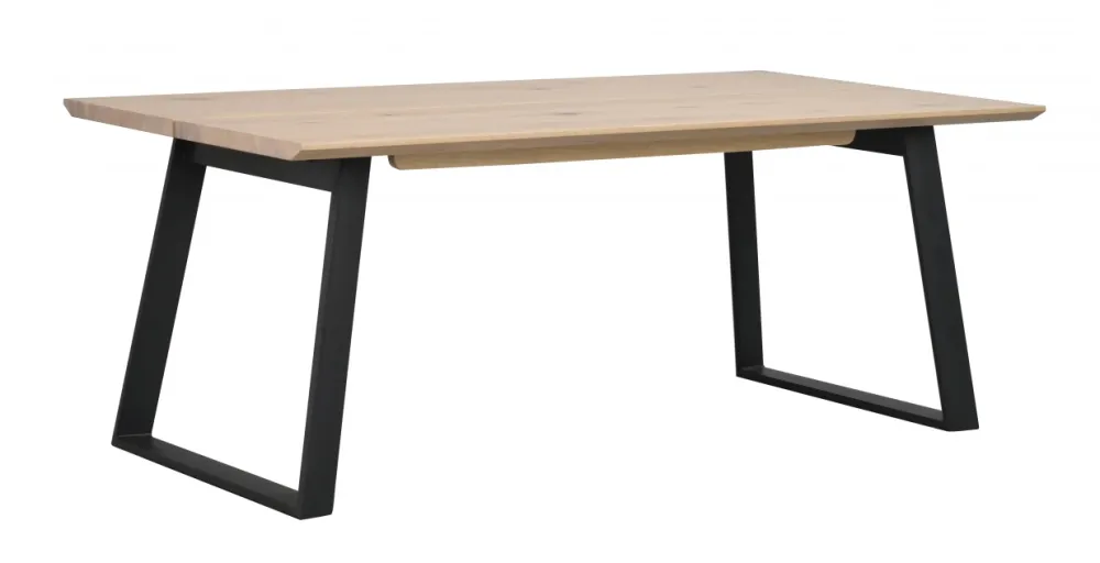 Rowico Home Matbord 'Melville' 210x95cm - Vitpigmenterad Ek/Svart