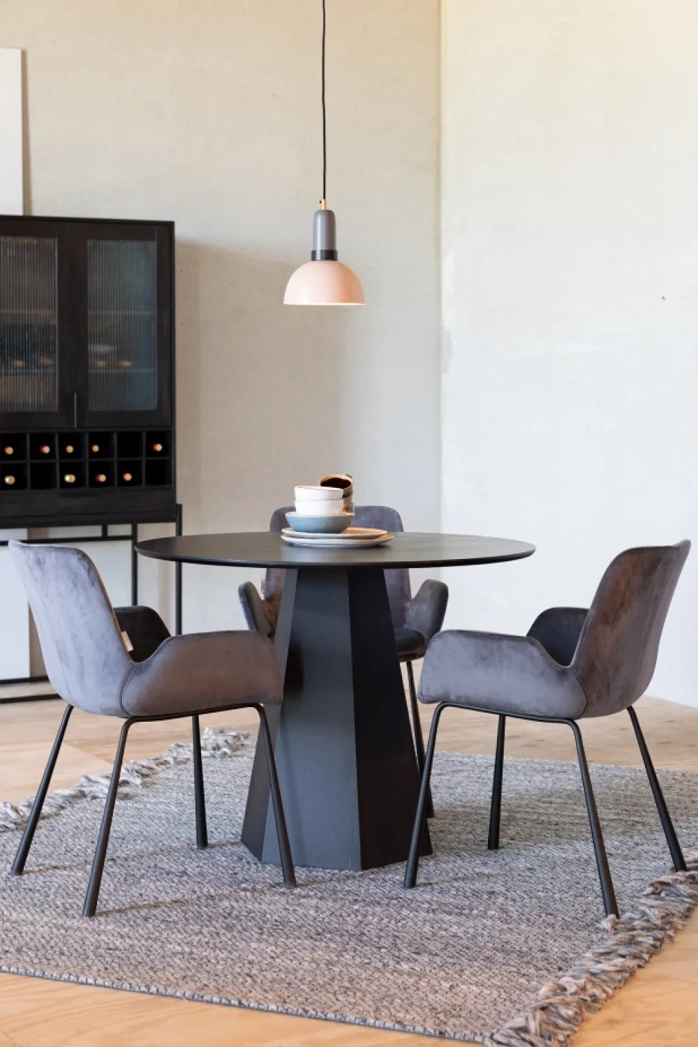 Zuiver Matbord 'Pilar' Runt 100cm - Svart