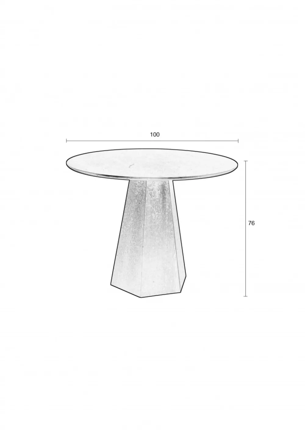 Zuiver Matbord 'Pilar' Runt 100cm - Svart