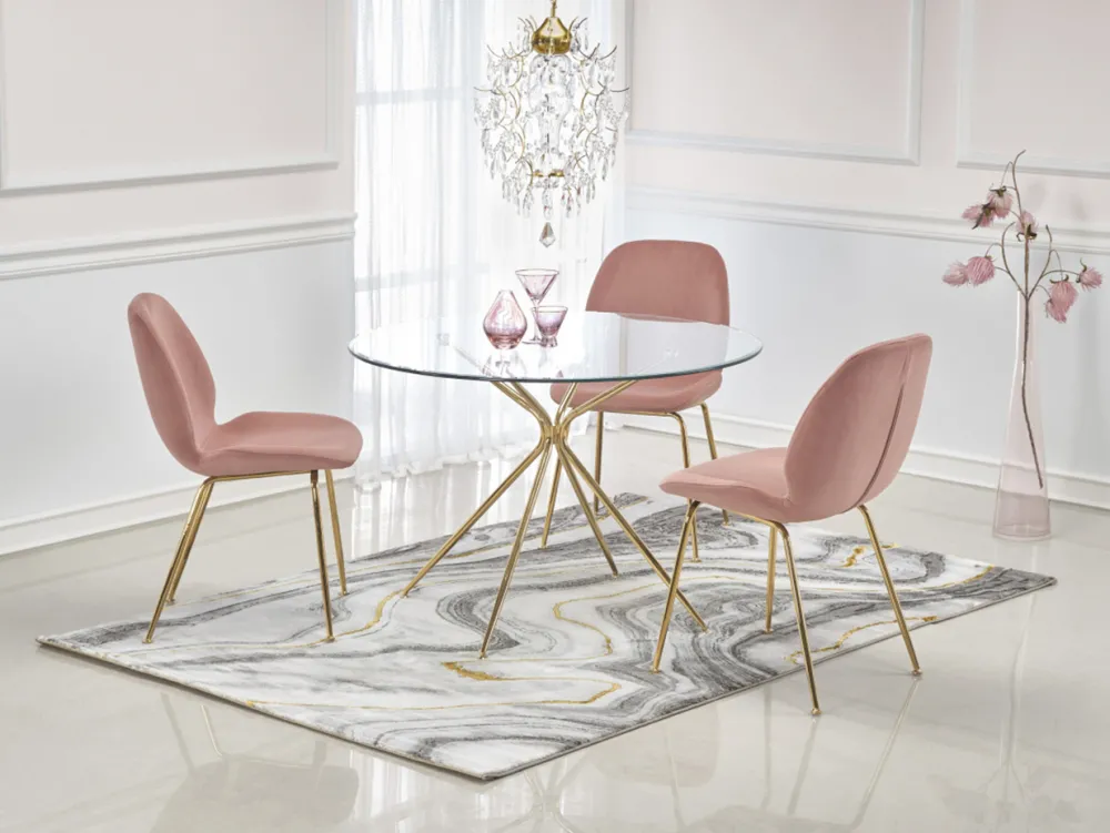 Reforma Matbord 'Rondo' Runt 110cm - Transparent/Guld