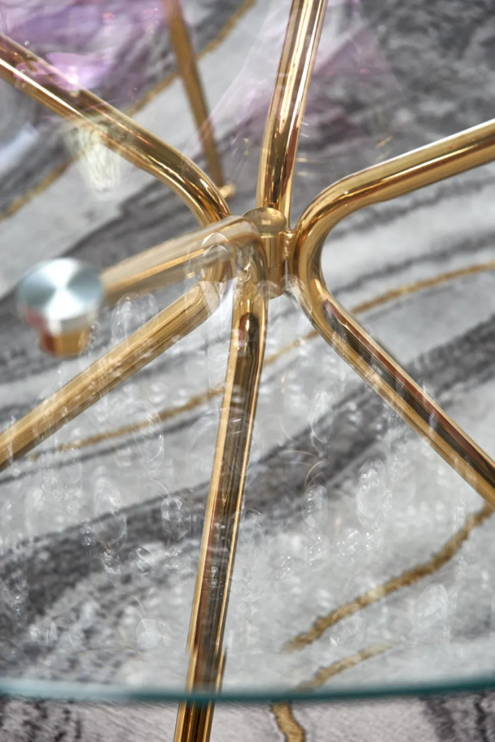 Reforma Matbord 'Rondo' Runt 110cm - Transparent/Guld