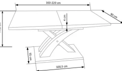Reforma Matbord 'Sandor' 160-220cm - Vit