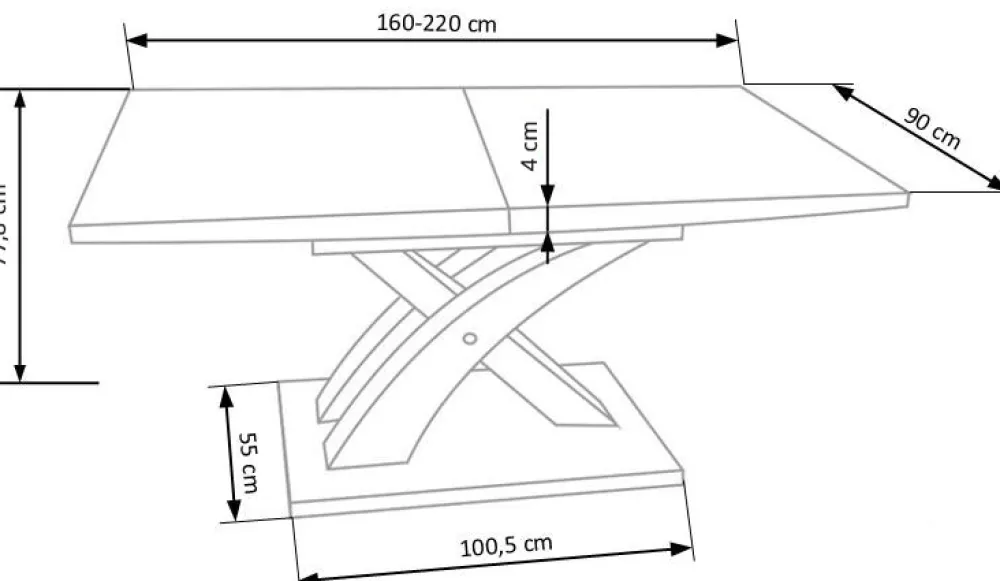 Reforma Matbord 'Sandor' 160-220cm - Vit
