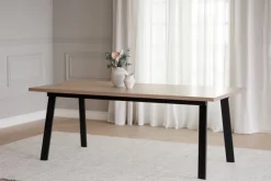 Rowico Home Matbord 'Winnipeg' 200x100cm - Vitpigmenterad/ Svart