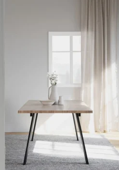 Rowico Home Matbord 'Winnipeg' 200x100cm - Vitpigmenterad/ Svart