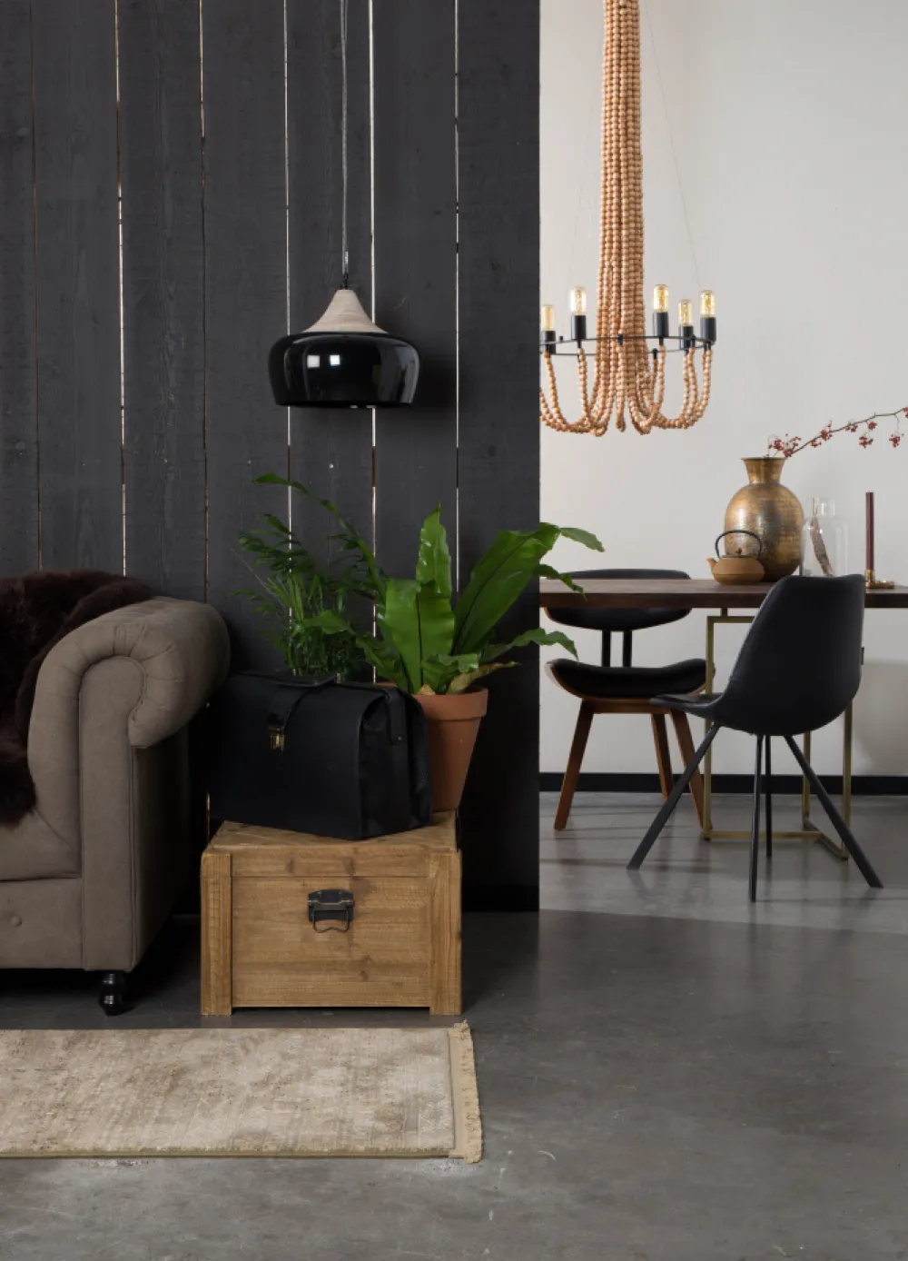 Dutchbone Matta 'Shisa' 67x245 - Forest/Beige