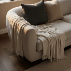 Reforma x Trendcarpet Muslinpläd 'Dorena' 130x170cm - Grå