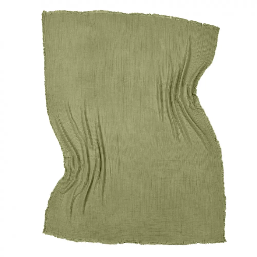 Reforma x Trendcarpet Muslinpläd 'Dorena' 130x170cm - Grön