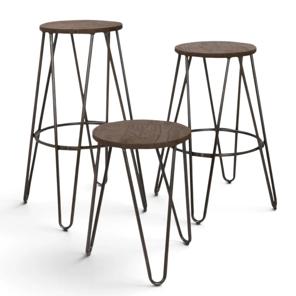 Reforma Pall 'Rustic' 45cm - Trä/Stål