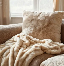 Reforma x Trendcarpet Pläd 'Aranga Bubble Throw' 130x170cm - Beige