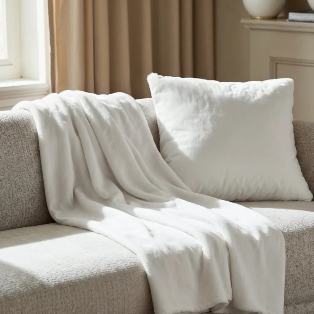 Reforma x Trendcarpet Pläd 'Aranga Super Soft Throw' 130x170cm - Vit