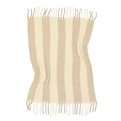 Reforma x Trendcarpet Pläd 'Beatriz Stripe' 130x170cm - Beige/vit