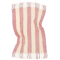 Reforma x Trendcarpet Pläd 'Beatriz Stripe' 130x170cm - Röd/vit
