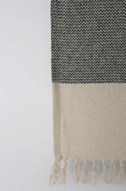 Reforma Pläd i återvunnen bomull 'Skiss' - Beige/Blå