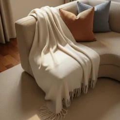 Reforma x Trendcarpet Pläd 'Samantha' 130x170cm - Vit
